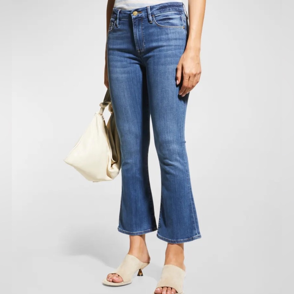 Frame Le High 'N' Tight Crop Mini Boot Jeans Eckhart High Rise Denim Size 29